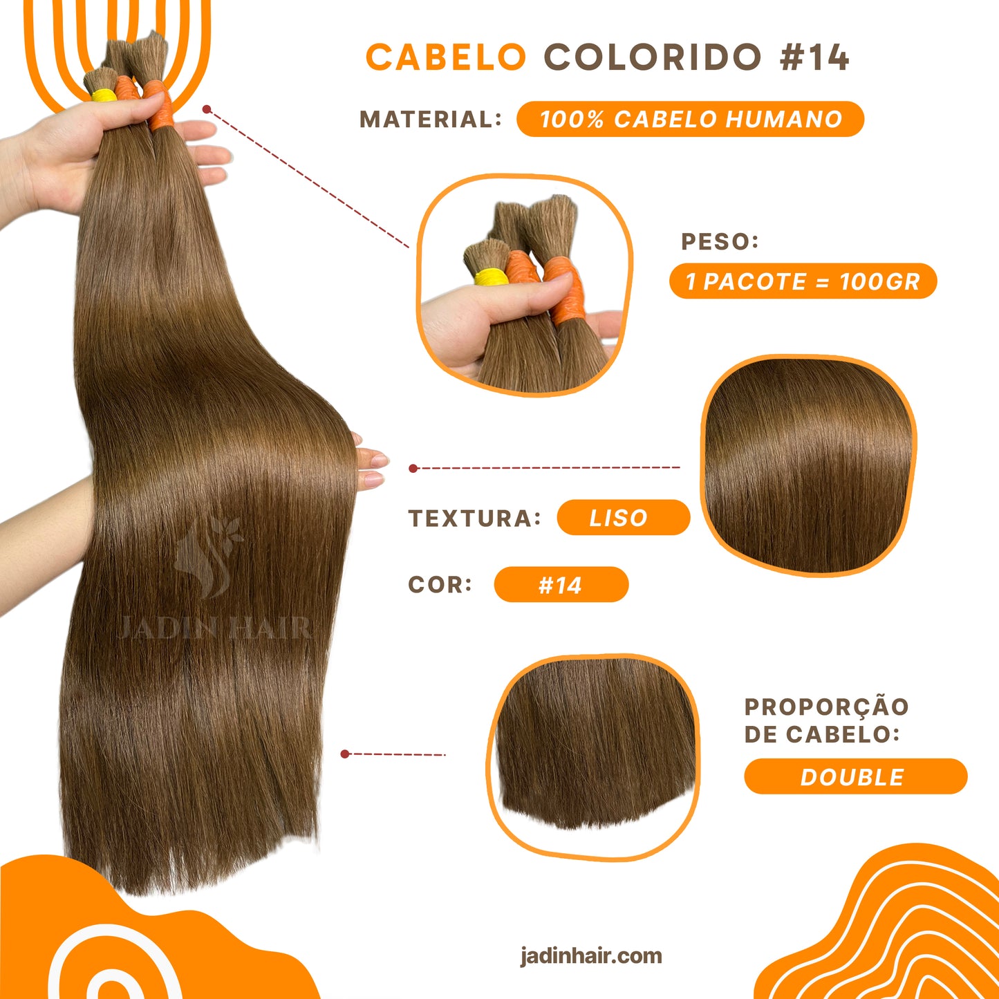 Cabelo 14c loiro 100 gramas