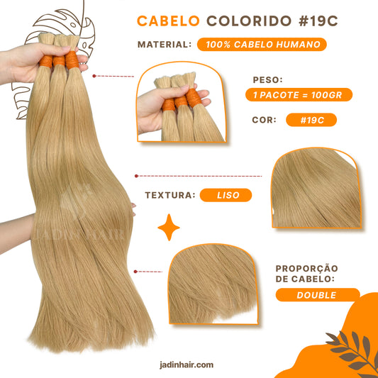 Cabelo loiro 19C liso 100 gramas