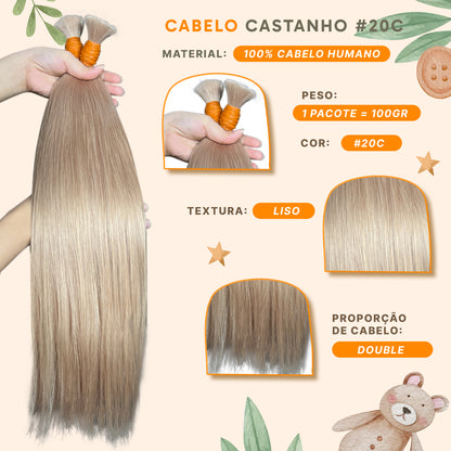 Cabelo loiro 20C liso 100 gramas