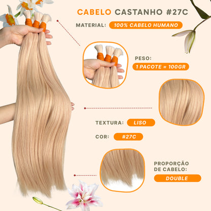 Cabelo loiro 27C liso 100 gramas