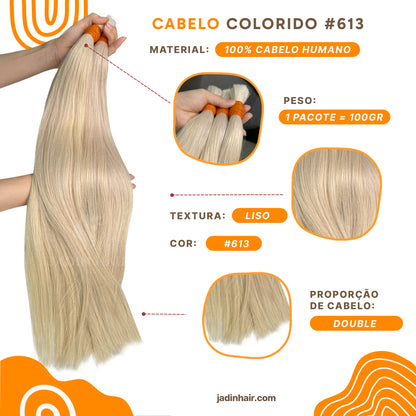 Cabelo loiro 613 liso 100 gramas